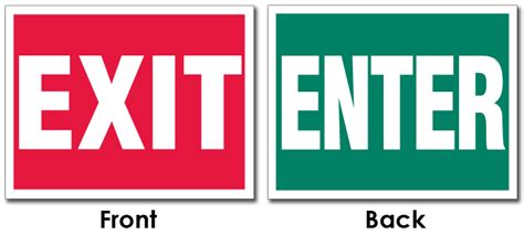 Enter Exit Sign Plastic Card Uv Coated 2s Extra Thick 85x11