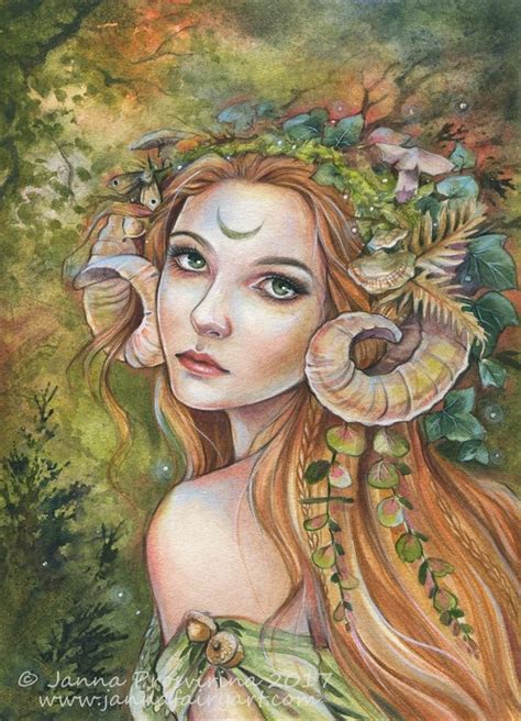 Janna Prosvirina Illustration Fairy Mermaid Witch Fantasy Artist Forest