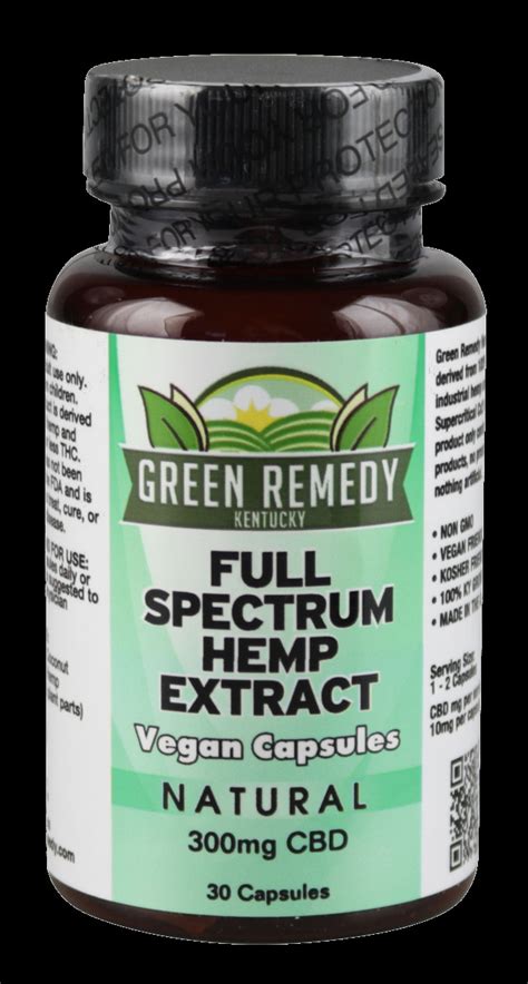 Green Remedy Full Spectrum Hemp Extract Capsules 300mg Old Crow