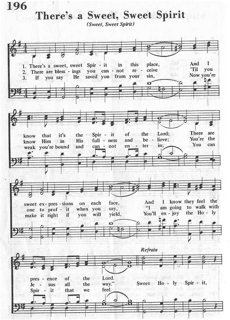 Theres A Sweet Spirit Hymn Satb Page 1 Of 2 Gospel Song Lyrics