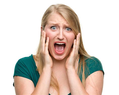 Woman Screaming White Background Stock Photos Pictures And Royalty Free