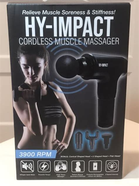 Hy Impact Cordless Muscle Massager 3900 Rpm 4 Heads 6 For Sale Online Ebay