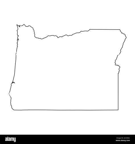 Oregon Or State Maps Black Outline Map Isolated On A White Background