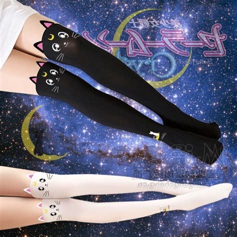 Sailor Moon Luna Cat Artemis Black Stockings Pantyhose Girl Tights Cosplay Wear For Sale Online