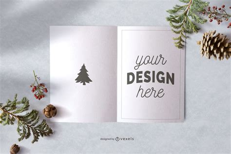 christmas greeting card mockup design psd mockup