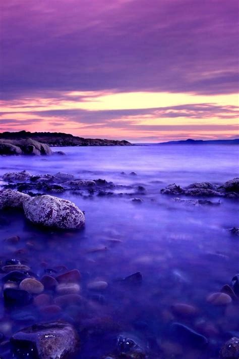 Purple Beach Sunset Wallpaper 16078