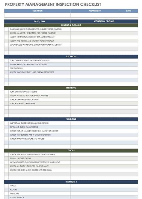 Inspection Checklist Template Excel For Your Needs