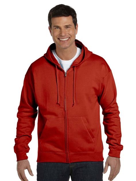 Hanes Men S Ecosmart Full Zip Hooded Sweatshirt