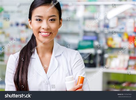 Pharmacist White Coat Holding Containers Medication Stock Photo Edit