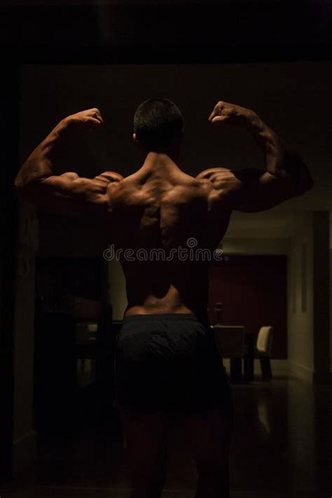 Back Arms Of Ultra Strong Trainer Stock Image Image Of Athletic