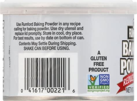 Rumford Reduced Sodium Baking Powder 4 Oz Pick ‘n Save