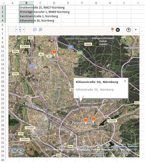 Excel 2013 Bing Maps In Excel Verwenden Excel Inside Solutions