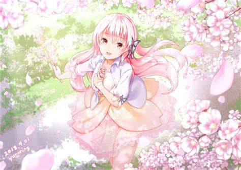 Find the best cute anime background on getwallpapers. Wallpaper Anime Girl, Sakura Blossom, Pink Hair ...