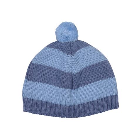 Baby Boys Blue Bobble Hat By Toffee Moon