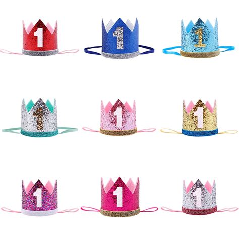 Cute Baby Birthday Party Cap Boys Girls Priness Crown Number 1st 2 3