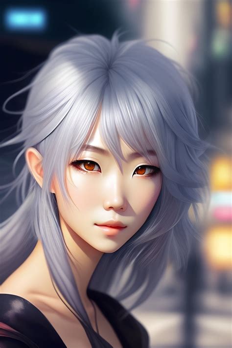 Lexica Roughly Drawn Silver Haired Windswept Fragile Looking Anime Movie Like Japanese Girls