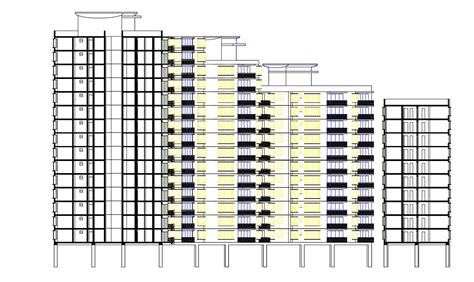 Apartment Sectional Elevation Design AutoCAD File Cadbull