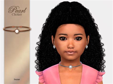 Sims 4 Pearl Choker Child By Suzue Best Sims Mods