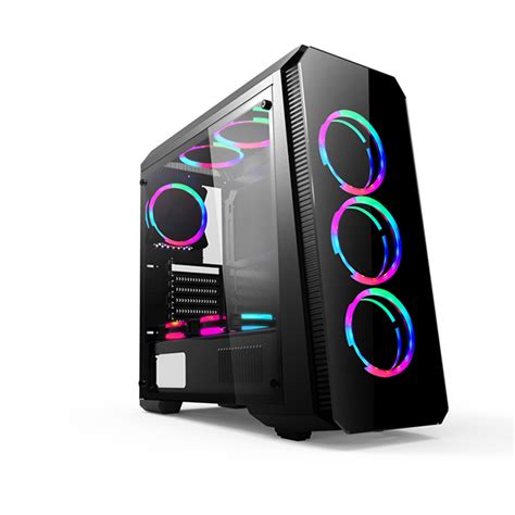 Top Quality Atx Gaming Computer Case With Rgb Fans Optional Tempered