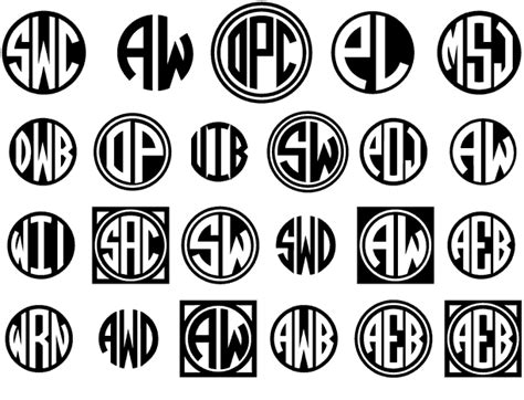 More Deco Monogram Ideas Circle Monogram Font Free Cricut Monogram