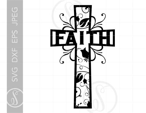 Faith Cross SVG Faith Cross Clipart Cross Cut File For Etsy