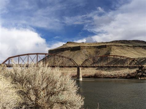 South Idaho Desert Bridge Crossing The Snake River Stock Photo Image