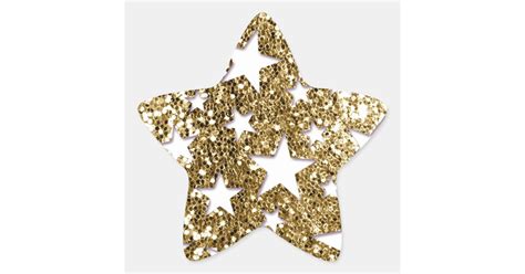 Gold Glitter Look Stars Star Sticker Zazzle