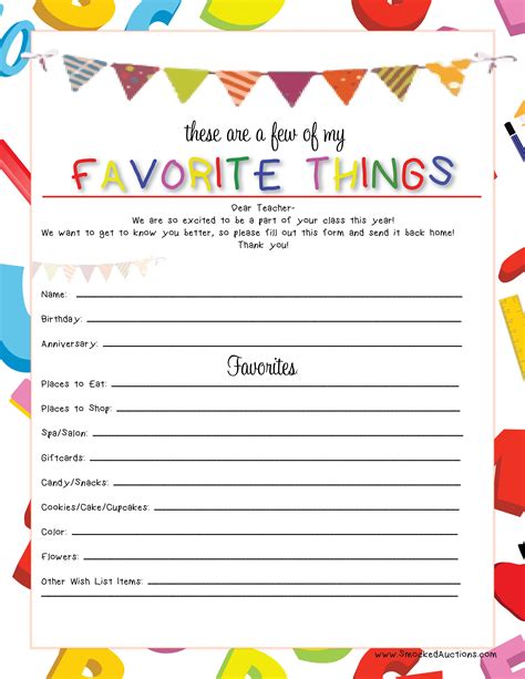 Favorite Things List Template Web A Favorite Things List Printable Is A Template Or Sheet That