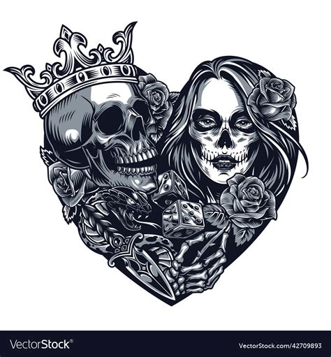 Chicano Style Tattoo Template Royalty Free Vector Image
