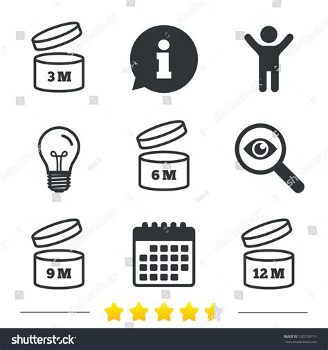 After Opening Use Icons Expiration Date Stock Vector Royalty Free