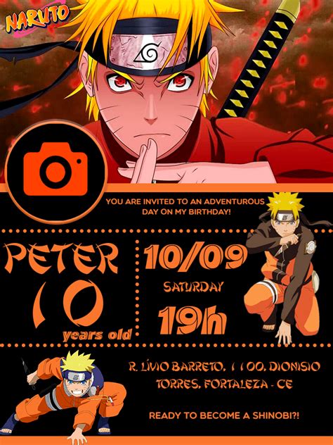 Hacer Invitación En Línea Invitación Digital Invitación De Cumpleaños Digital Naruto Ninja