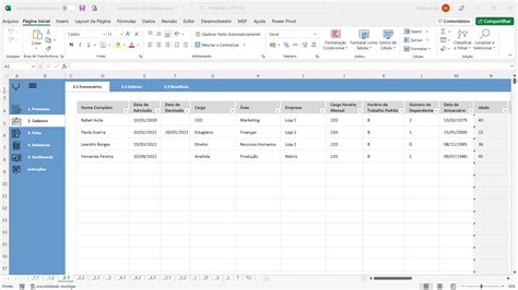 Planilha de Cadastro e Controle de Funcionários em Excel Planilhas em Excel