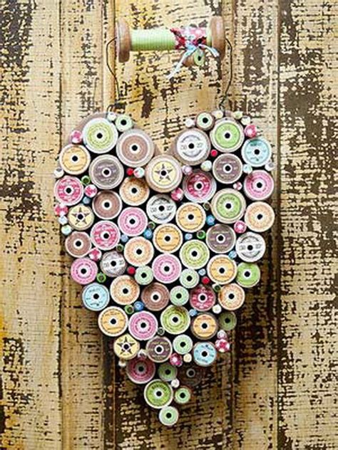 Handcrafted Valentines Day Decorations Wooden Spool Crafts Spool