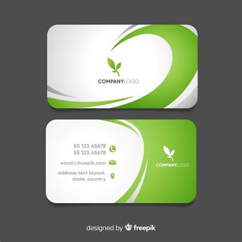 Business Card With Abstract Wavy Shapes Vector Free Download