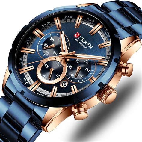 Curren New Fashion Mens Watches With Stainless Steel Top Brand Luxury