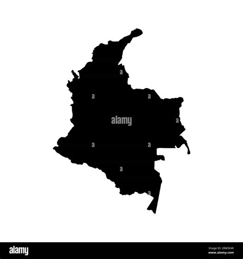 Vector Map Colombia Isolated Vector Illustration Black On White