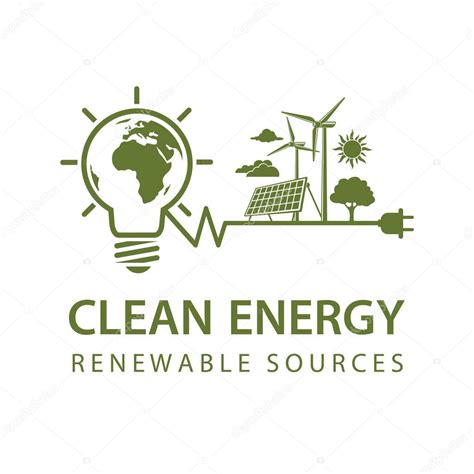 icono de la energía renovable con bombilla turbina eólica panel solar