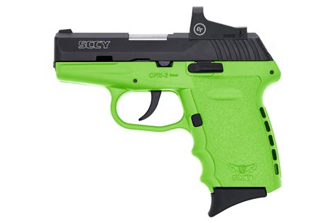 Sccy Cpx 2 9mm Lime Green Pistol With Red Dot Sportsmans Outdoor