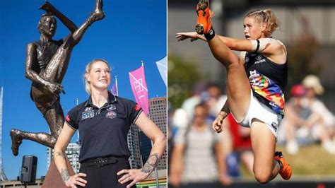 Afl Erin Wardrop Photo That Rivals Tayla Harris Iconic Kick