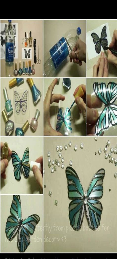Beautiful Butterflies From Recycled Plastic And Nail Varnish Plastic