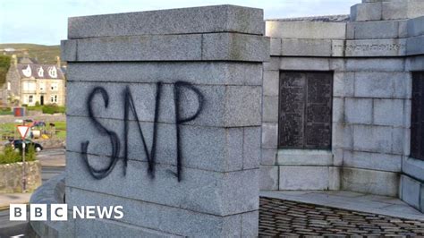 Police Inquiry After Snp Sprayed On War Memorial In Lerwick