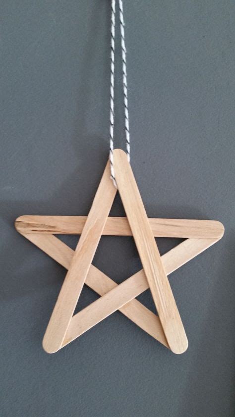 Popsicle Stick Star Ornament Wooden Christmas Decorations Christmas