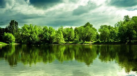 Clouds Landscapes Nature Trees Skyline Forest Lakes Reflections