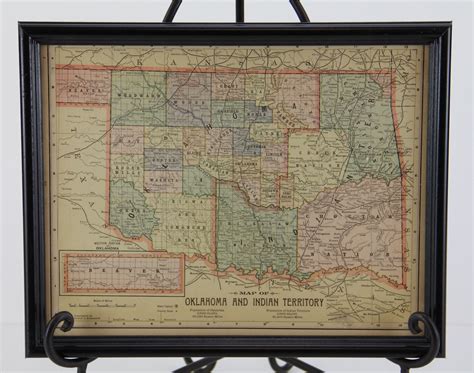 Antique Map Of Oklahoma And Indian Territory 1898 Ebth