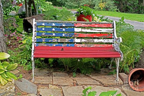 Patriotic Bench Photograph By Steve Skjold Pixels