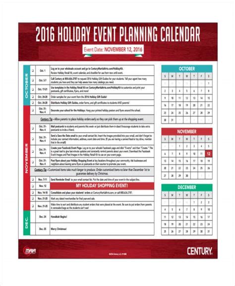 12 Planning Calendar Templates Sample Example Free And Premium