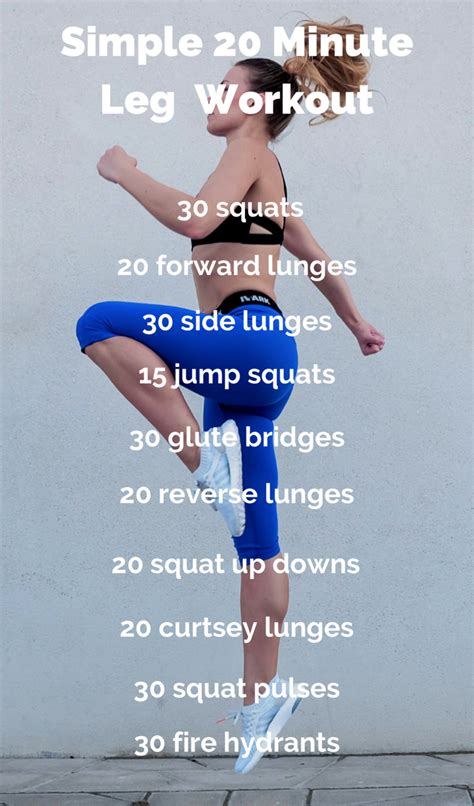 20 Minute No Equipment Leg Burner Workout 20 Minute Workout At Home