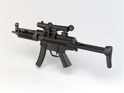 Mp5 Submachine Gun 3d Model Object Files Free Download Cadnav