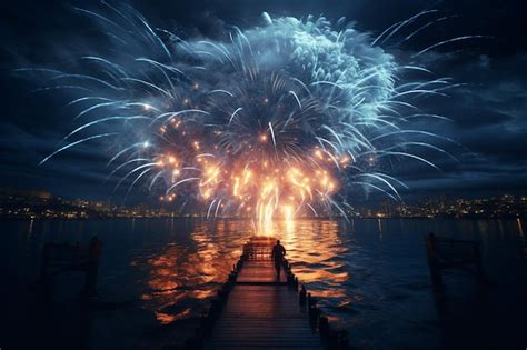 Premium Ai Image Long Exposure Photography Of Fireworks