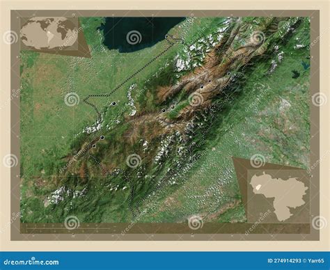 Merida Venezuela High Res Satellite Major Cities Stock Illustration